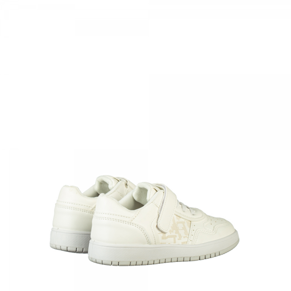 Παιδικά αθλητικά παπούτσια  λευκά από οικολογικό δέρμα Rizza, 4 - Kalapod.gr